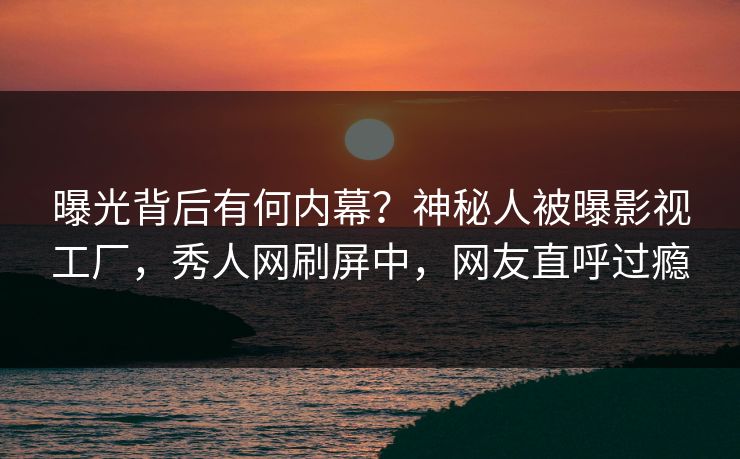 曝光背后有何内幕?神秘人被曝影视工厂,秀人网刷屏中,网友直呼过瘾 曝光背后有何内幕?神秘人被曝影视工厂,秀人网刷屏中,网友直呼过瘾